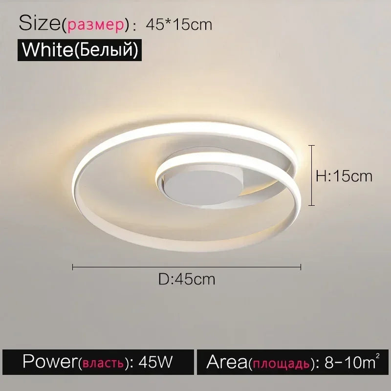 Moderner LED-Deckenleuchte aus Aluminium im nordischen Design