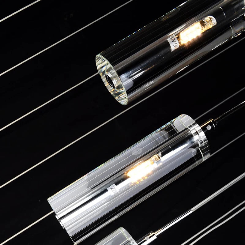 suspension moderne en cristal avec éclairage LED spiralé - vue 6 sur 10