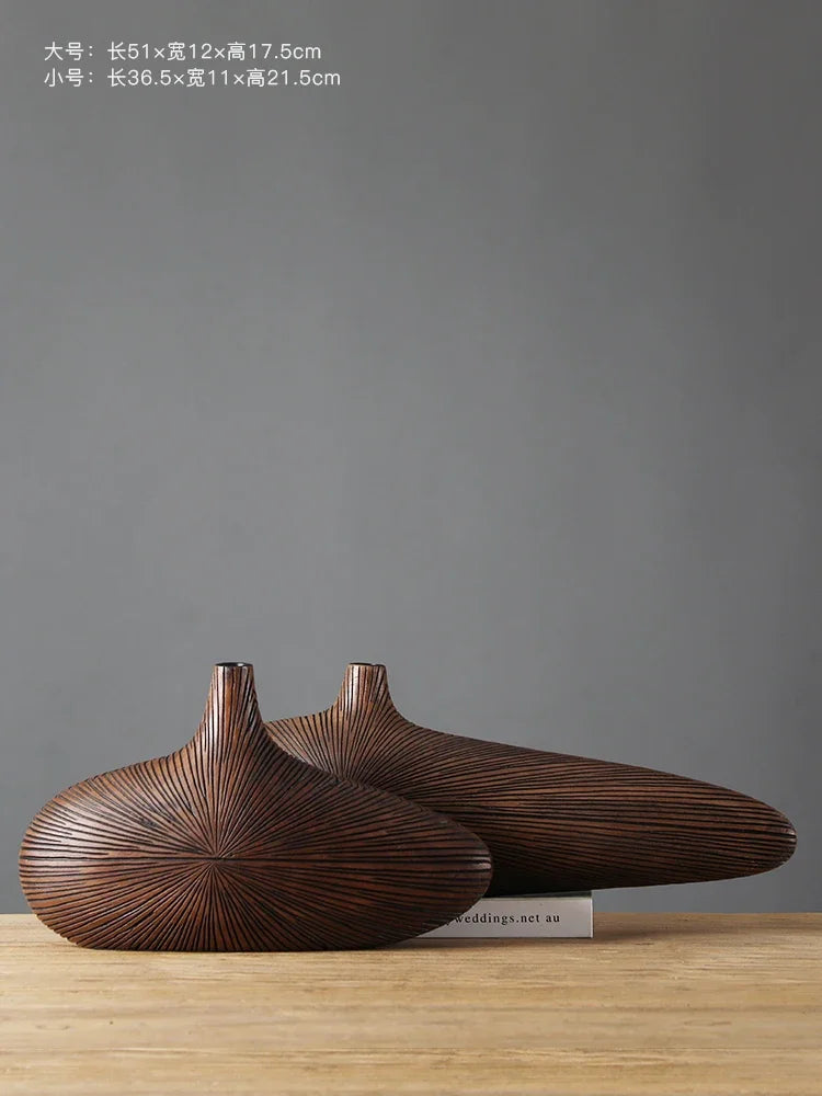 vase en résine moderne pour fleurs séchées décoration artisanale - vue 6 sur 9