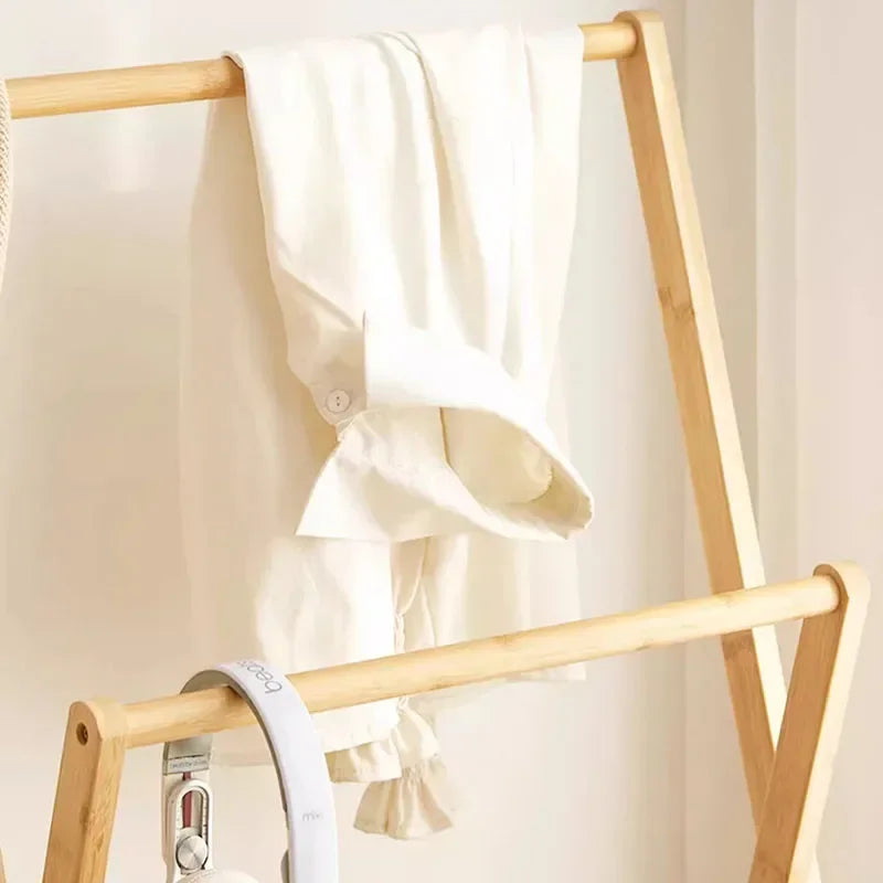porte-manteau pliable avec étagère de rangement multifonctionnel - vue 4 sur 10
