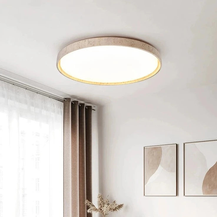 plafonnier Led en pierre Downlight monté en Surface rétro luminaires noyer bûche bois couleur chambre salon grande lumière - vue 6 sur 13