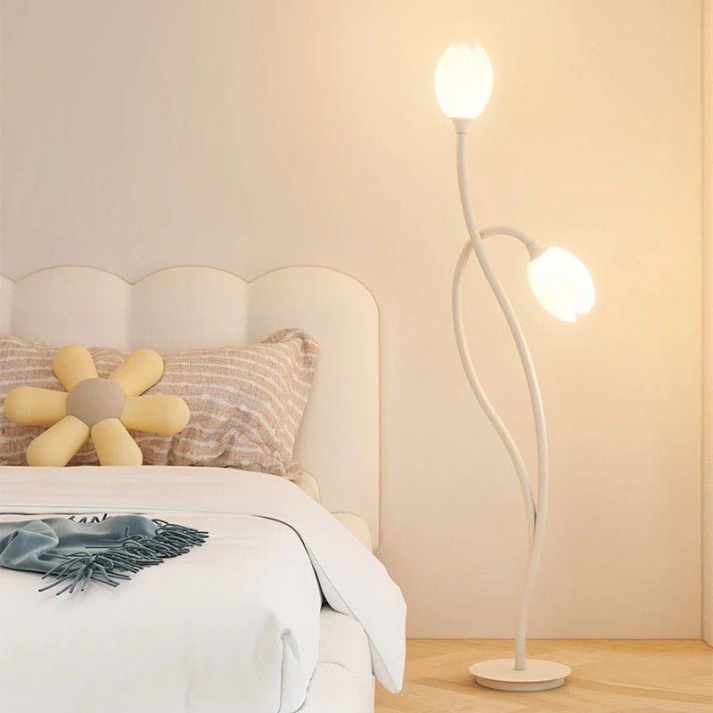 lampe de sol à led double tête en forme de fleur - vue 6 sur 8