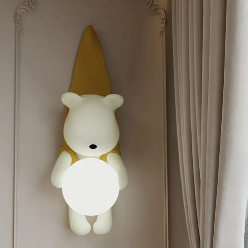applique murale en résine led petit ours moderne - vue 3 sur 8