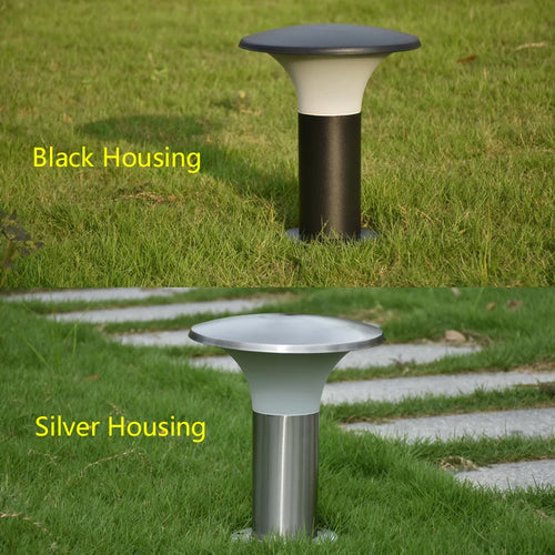 Runde LED-Gartenleuchte aus Edelstahl für Außenbeleuchtung - vue 2 sur 10