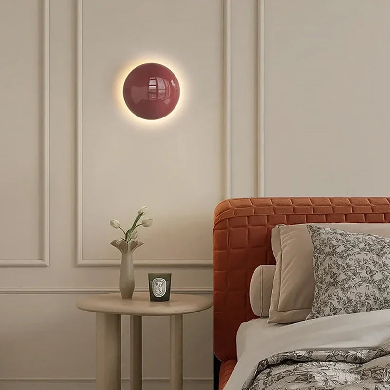 Applique murale led nordique ronde en métal décoration intérieure - vue 6 sur 12