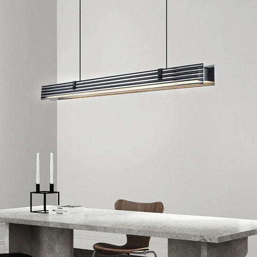 Lustre long en verre led design minimaliste