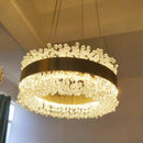 Moderner Kristall-Kronleuchter mit verstellbarem Gold-Metall
