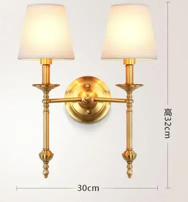 Antike LED-Wandleuchte mit Stoff-Lampenschirm - vue 8 sur 10