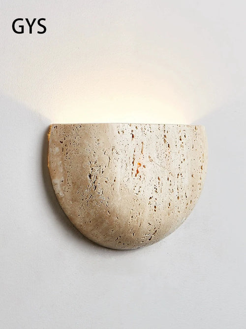 LED-Wandleuchte im Retro-Mittelalter-Stil aus Naturstein - vue 2 sur 6
