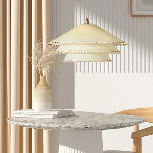 Wabi Sabi Pendelleuchte aus Pergament für Ihre Inneneinrichtung - vue 5 sur 9