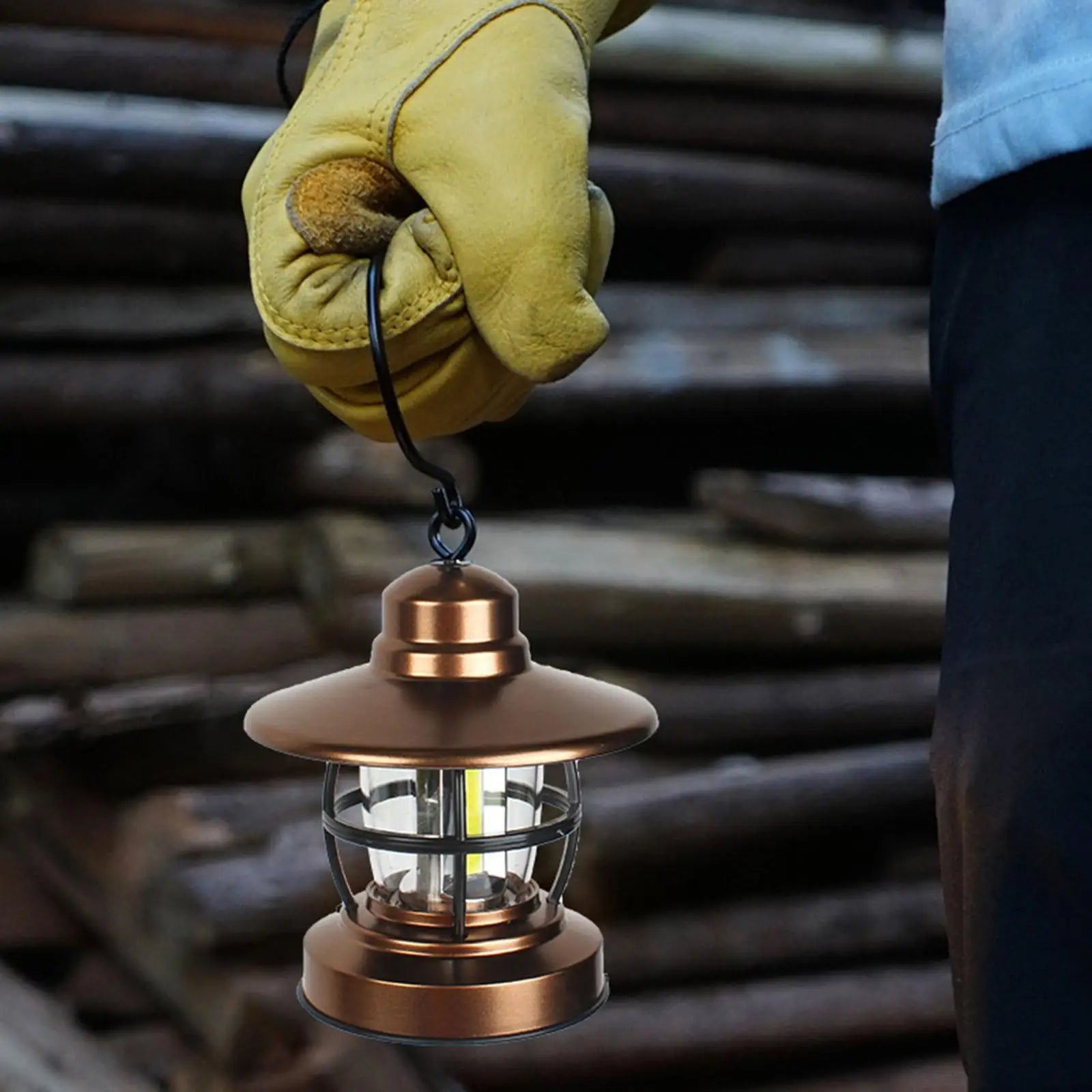 lanterne de camping rétro lampe à piles pour intérieur et extérieur - vue 3 sur 6