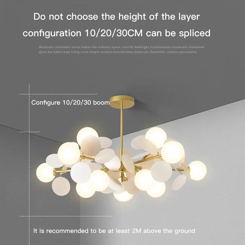 Lustre LED de Style nordique moderne - vue 6 sur 12