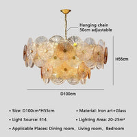 Moderner Glas-Kronleuchter mit elegantem LED-Design