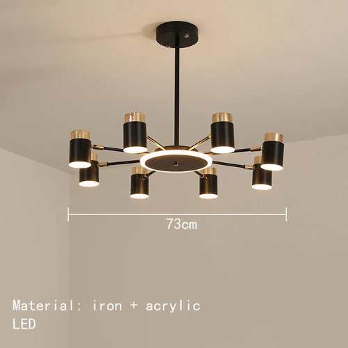 Kronleuchter LED drehbar aus Metall mit 3-stufiger Dimmung - vue 11 sur 11