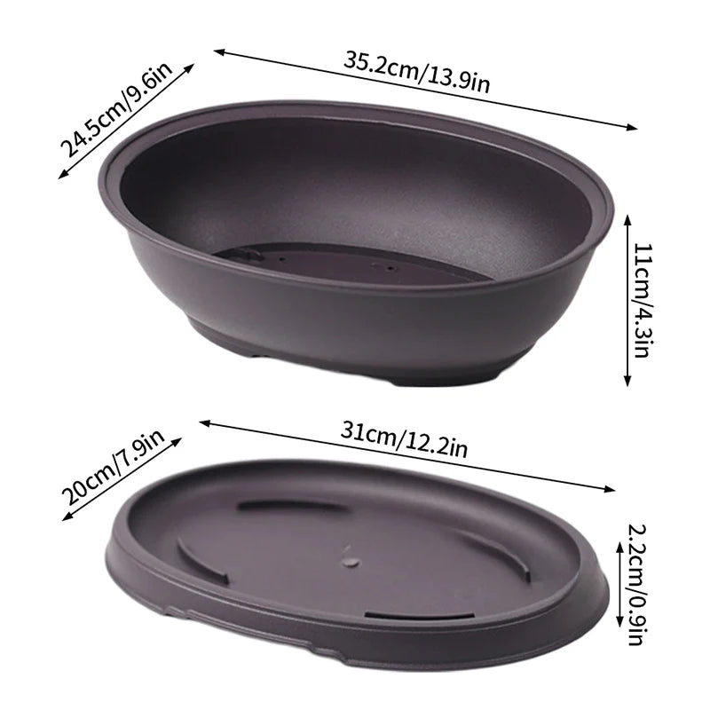 pots de fleurs rectangulaires imitation argile pour jardin extérieur - vue 12 sur 30