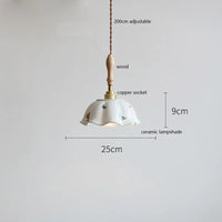 Design-Pendelleuchte LED Schmetterling Keramik und Holz