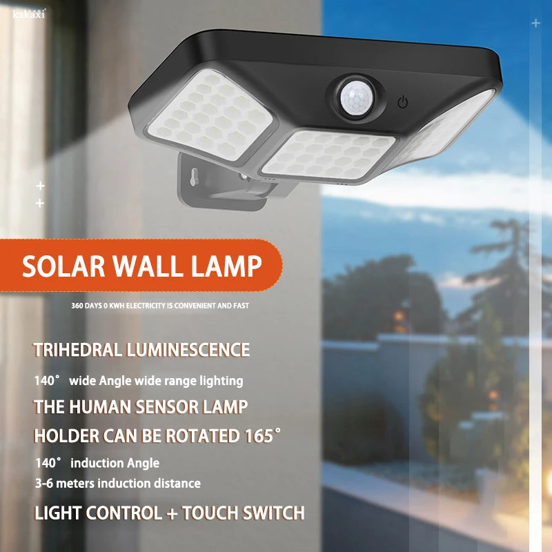 Applique murale extérieur cour jardin couloir Ip65 solaire Led étanche - vue 3 sur 6