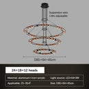 SANDYHA Nordique Moderne LED Lustre Anneau Circulaire De Luxe Haricot Duplex Suspension pour Salon Salle À Manger Chambre Éclairage