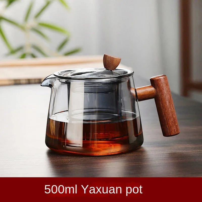 Théière gaiwan en verre résistant chaleur 400-500ml