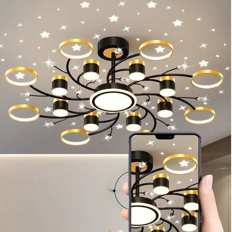 lustre led ciel étoilé nordique variable décoratif à la mode - vue 4 sur 14