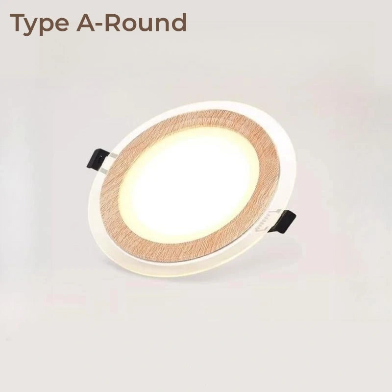 Plafonnier LED encastré Ultra-mince en Grain de bois