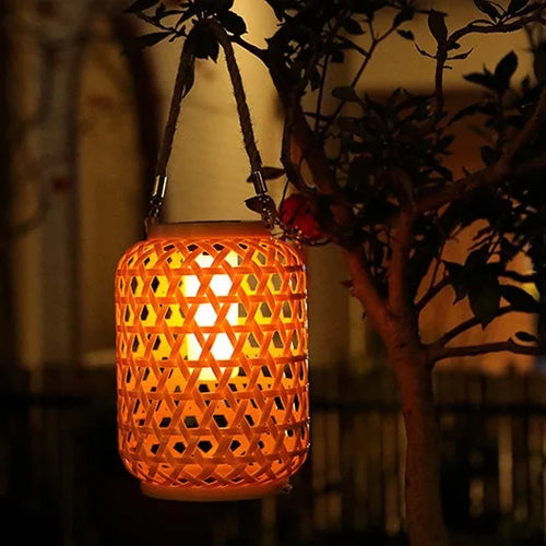 Solarlaterne aus Rattan für kreative Outdoor-Atmosphäre - vue 23 sur 23
