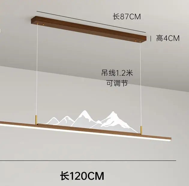 Chinesischer Kronleuchter für Restaurant und Büro mit Bergmotiv - vue 8 sur 10