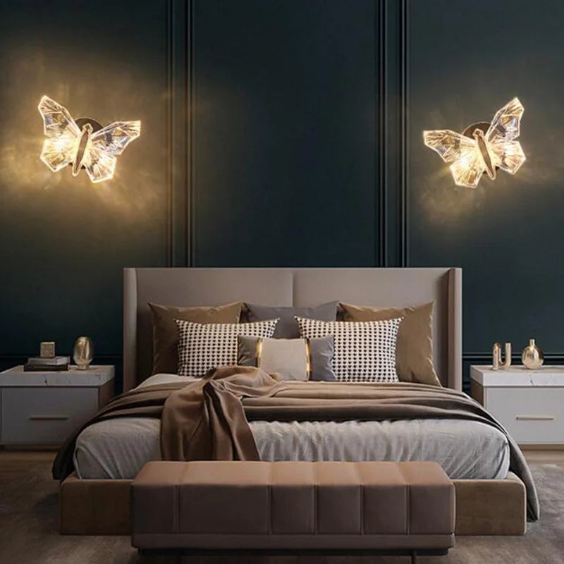 applique murale LED cristal papillon de luxe - vue 5 sur 7
