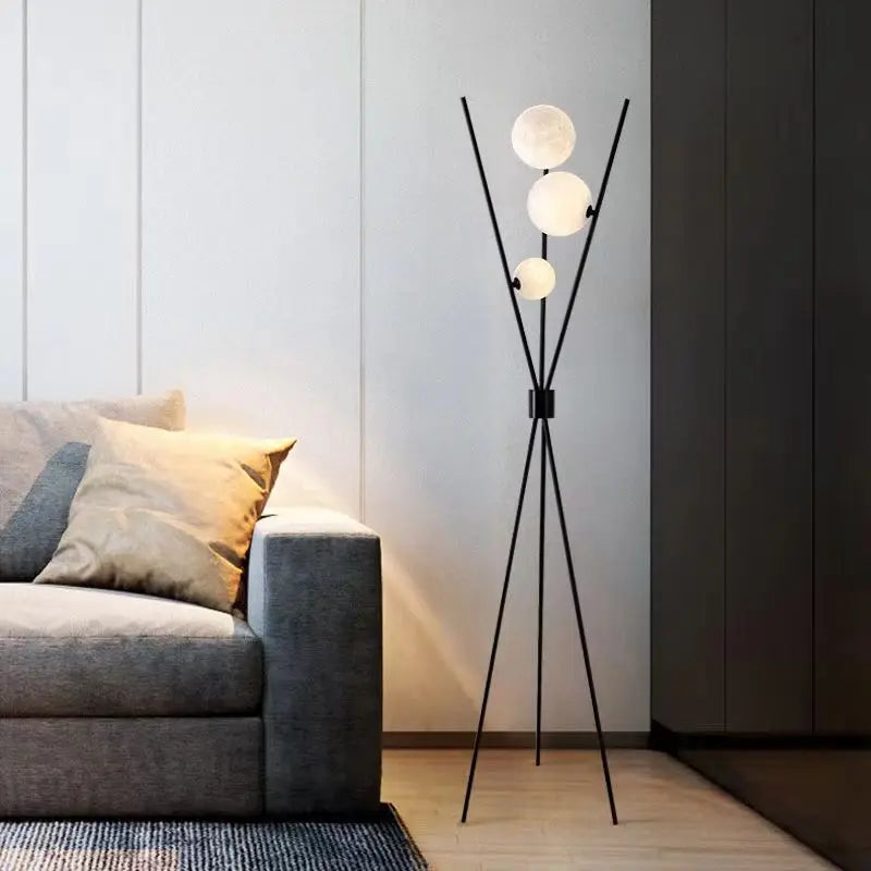Lune Lampadaire Designer LED 3D Boule Salon Canapé Chambre Art Décoration Station Lampe Nordique Trépied Luminaires D'intérieur - vue 3 sur 8