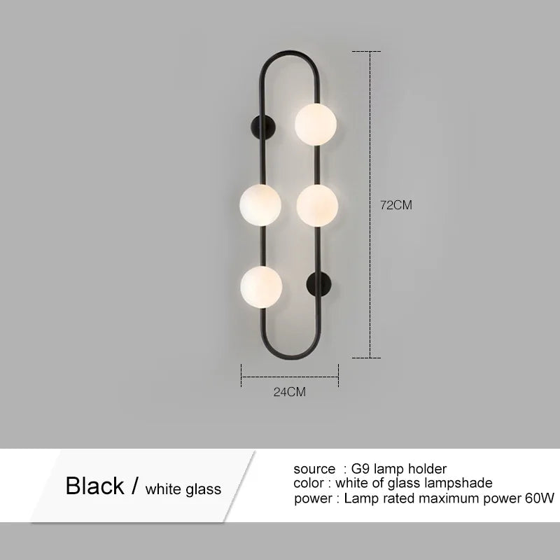 applique murale moderne en verre blanc pour décoration intérieure - vue 9 sur 9