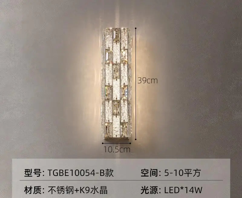 applique murale en cristal avec éclairage moderne pour décoration intérieure - vue 11 sur 12