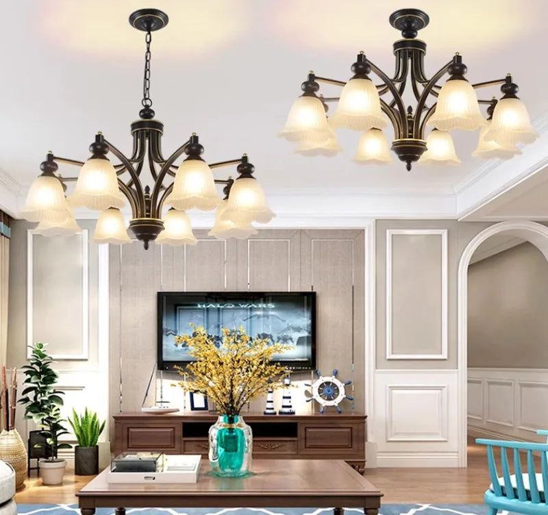 lustre rétro de style campagnard pour décoration intérieure - vue 5 sur 8