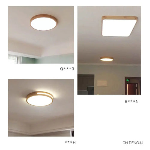 Moderner Kronleuchter aus Holz mit Fernbedienung und LED-Licht - vue 5 sur 12