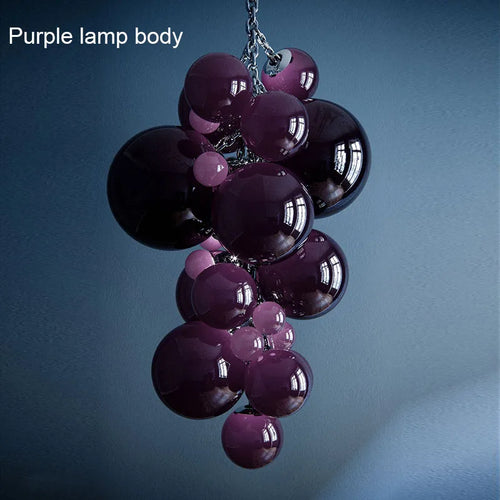 suspension en verre design italien style raisin lumineux