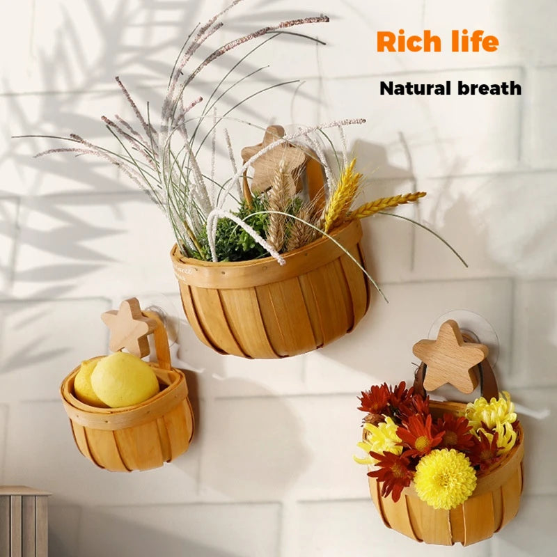Kitchen Organizer Basket for Ginger Garlic and Onion Storage, Wall Hanging, Cute Small Basket, Storage Box - vue 3 sur 9