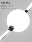 lustre moderne nordique lumineux à ligne incurvée intérieur extérieur