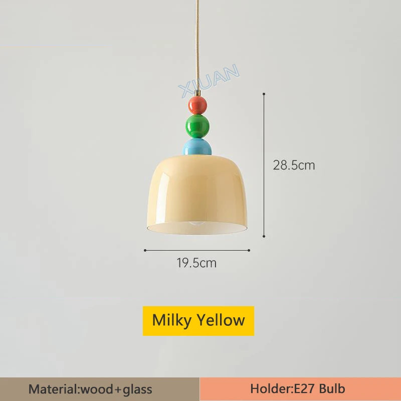 Kronleuchter aus Holz und Glas für Hausbar mit integrierter LED - vue 7 sur 7