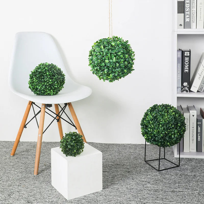 boule de gazon artificiel décorative pour extérieur et jardin - vue 5 sur 6