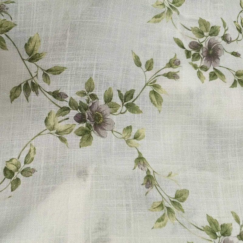 Rideau voile transparent motif floral style moderne salon