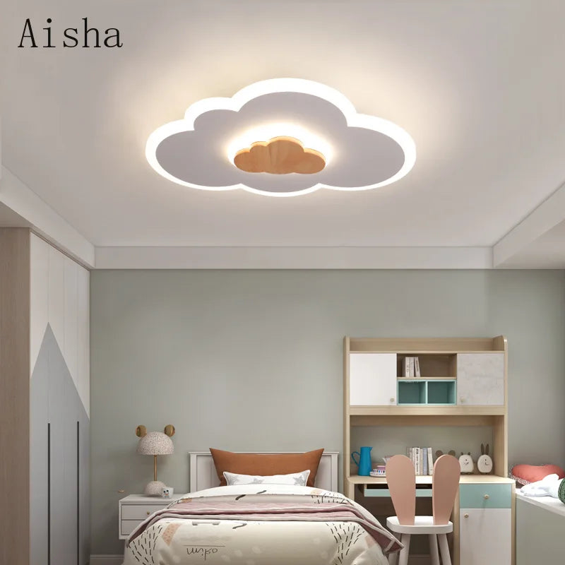 plafonnier led nuage design nordique pour chambre enfant - vue 6 sur 7