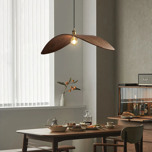 Wabi-Sabi-Kronleuchter aus Holz mit LED für Loft und Treppen - vue 3 sur 9