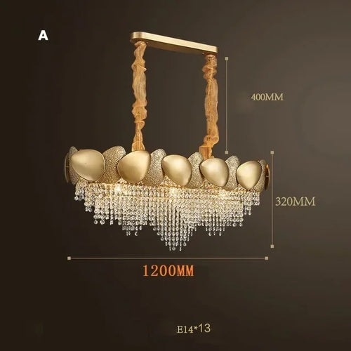 lustre moderne en cristal pampilles et acier inoxydable