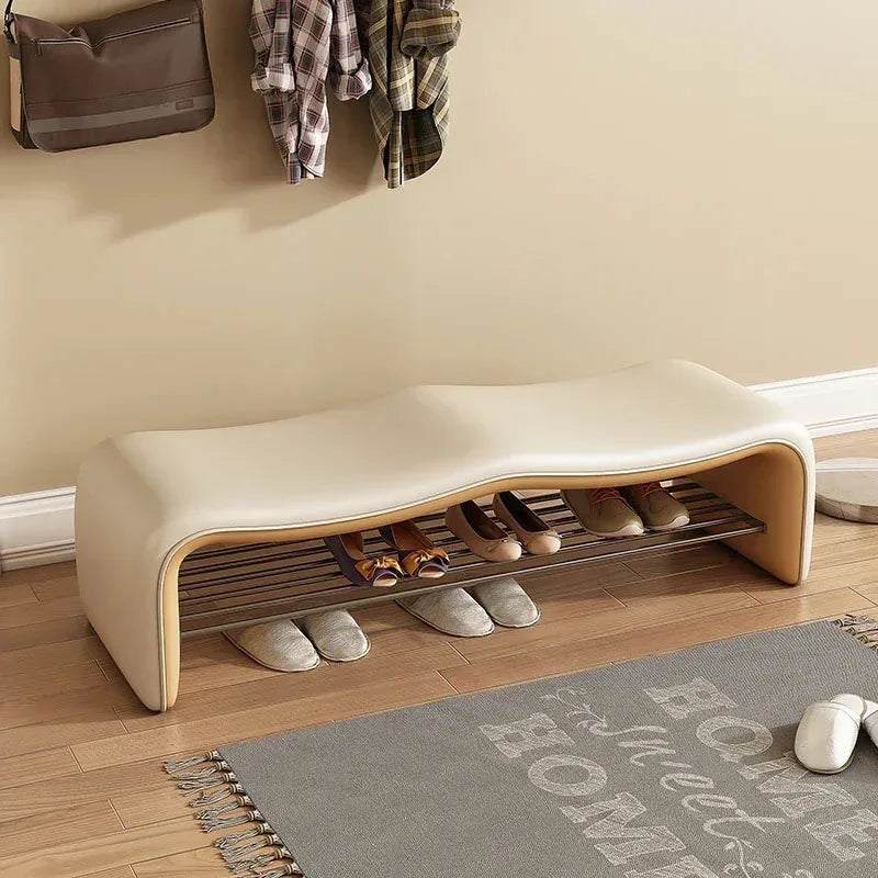 banc de rangement minimaliste pour chaussures avec siège design - vue 9 sur 12