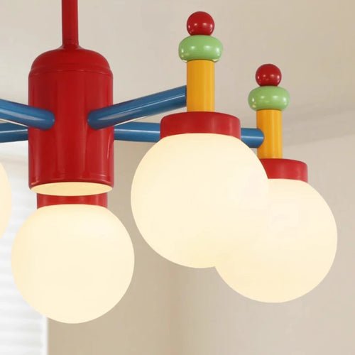 Bunter Glas-Kronleuchter für das Kinderzimmer Prinzessin - vue 3 sur 8