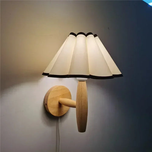 Applique murale Led en bois avec interrupteur