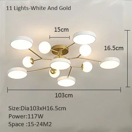 lustre led créatif pour éclairage intérieur moderne - vue 15 sur 18