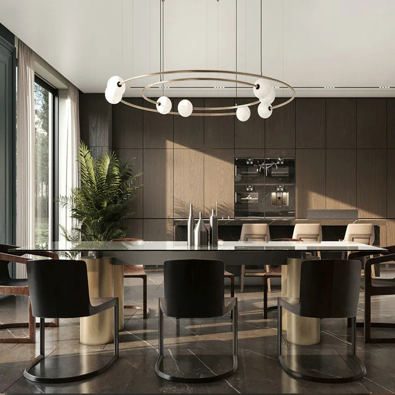 lustre postmoderne créatif minimaliste éclairage anneau rond design élégant - vue 4 sur 12