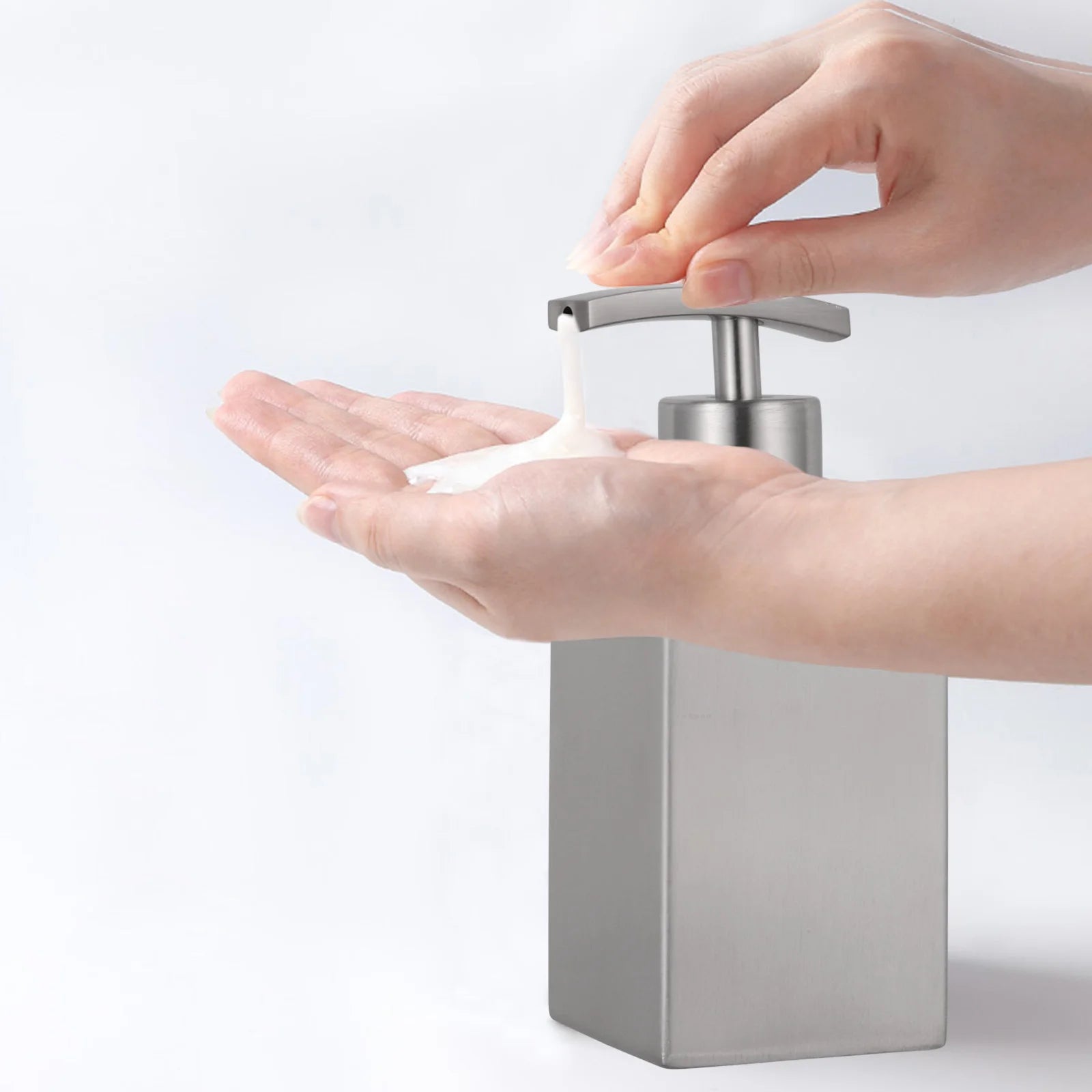distributeur de savon pressable en acier inoxydable pour liquide - vue 7 sur 7