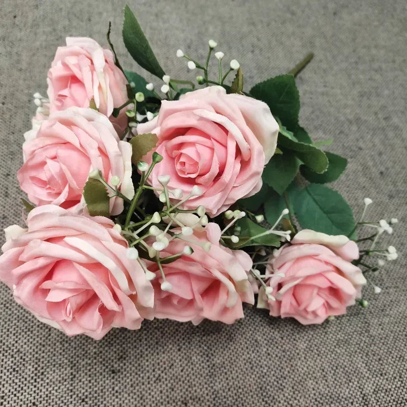 bouquet de roses en soie pour décoration de mariage et fêtes - vue 9 sur 13