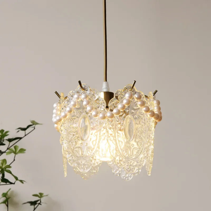 lustre léger en verre cristal pour éclairage moderne - vue 5 sur 30